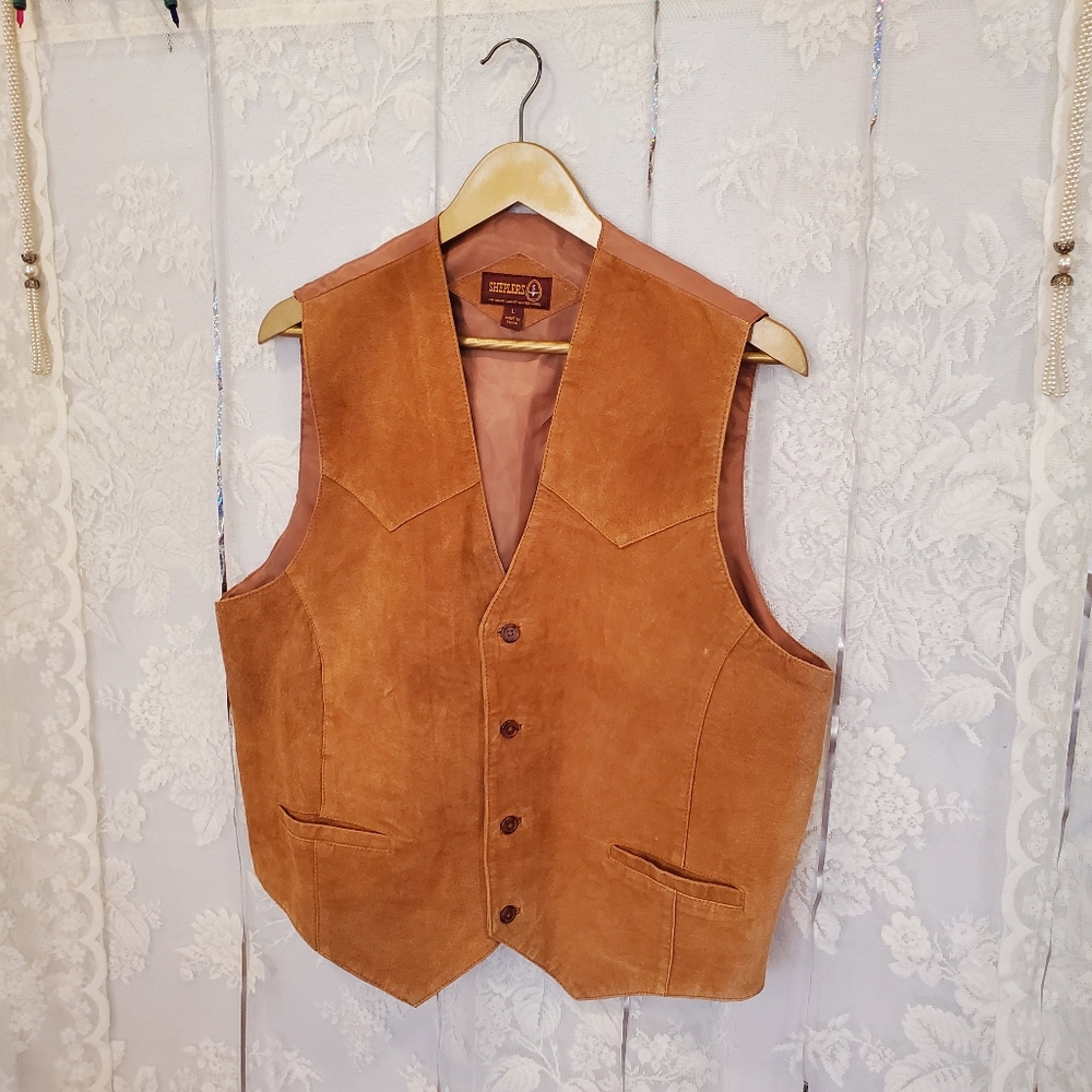 sheplers brown suede vest